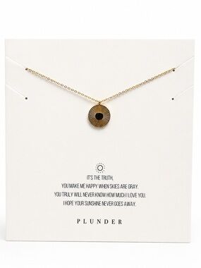 Gold Sunburst Pendant Necklace w/ Meaning Card | Minimalist Jewelry | NEW